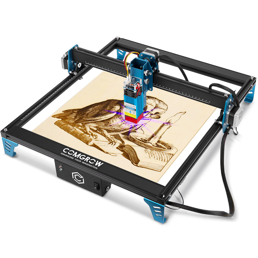 comgrow z1 laser engraver with three engraved works