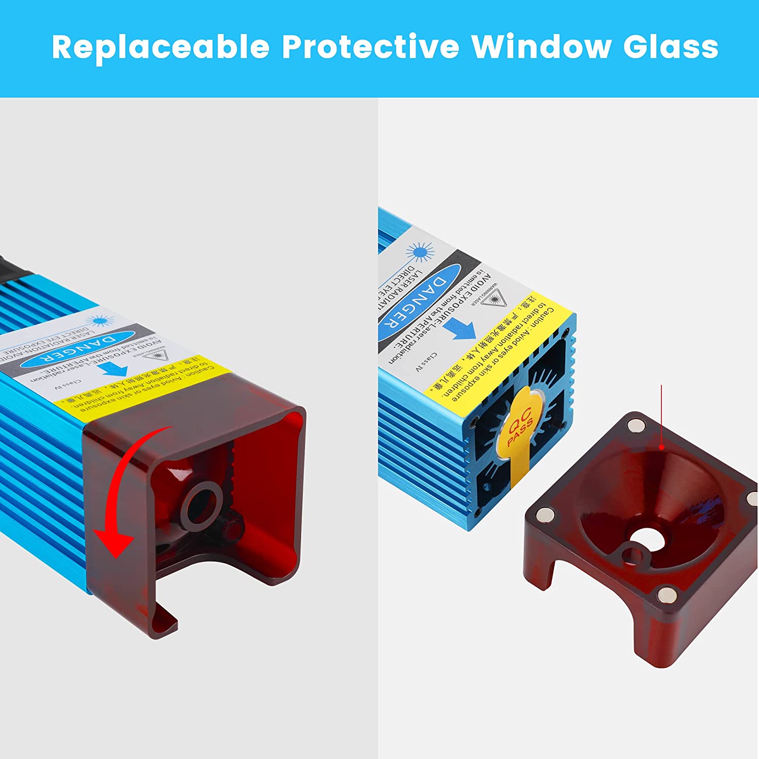replaceable protective window glass